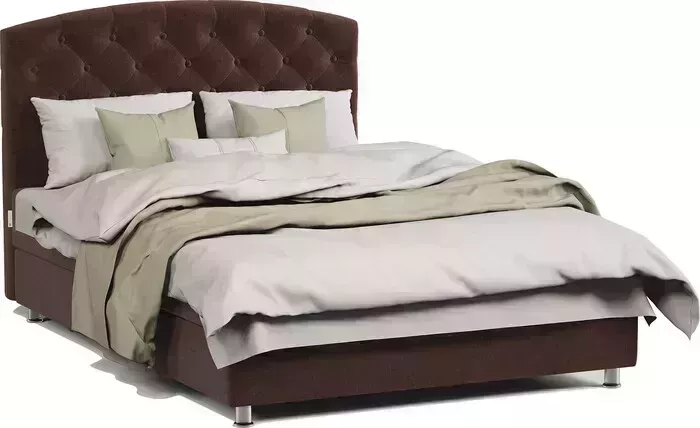 Кровать Шарм-Дизайн полутороспальная с подъемным механизмом Премиум 120 велюр Дрим шоколад
