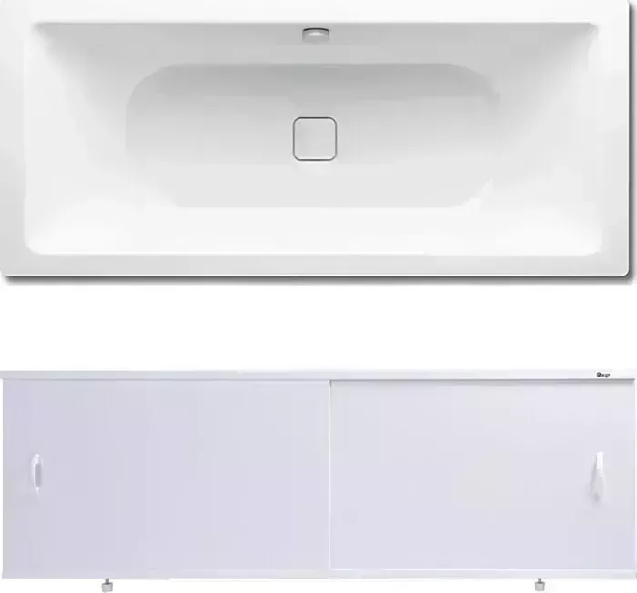 Стальная ванна Kaldewei Conoduo 733 Easy-Clean 180x80 с экраном Emmy Эко и ножками