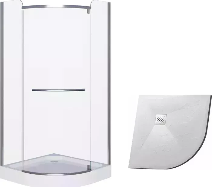 Душевой уголок Grossman Classic 90x90 с поддоном, прозрачный, хром (GR-7090, GR-S19090)