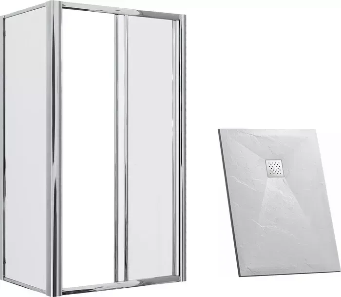 Душевой уголок Grossman Alba 120х80 с поддоном, прозрачный, хром (GR-1280Al, GR-S180120Q)