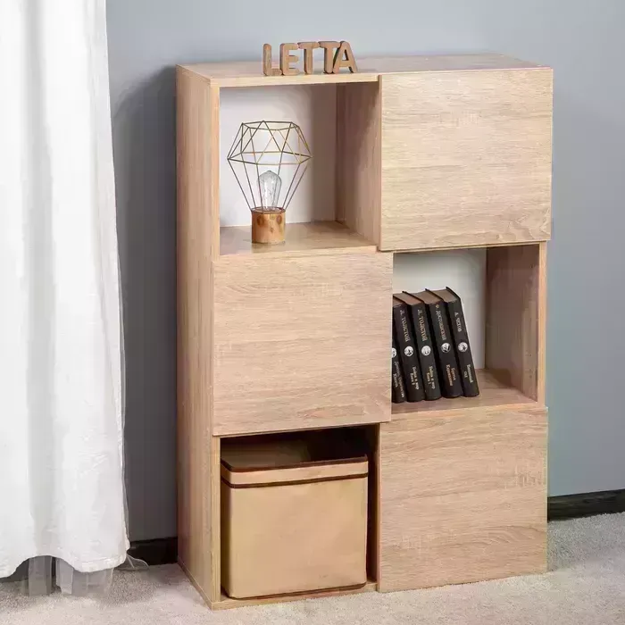 Книжный шкаф Letta Style с 3 дверками дуб сонома 70,6х104,8х30 (L3090)