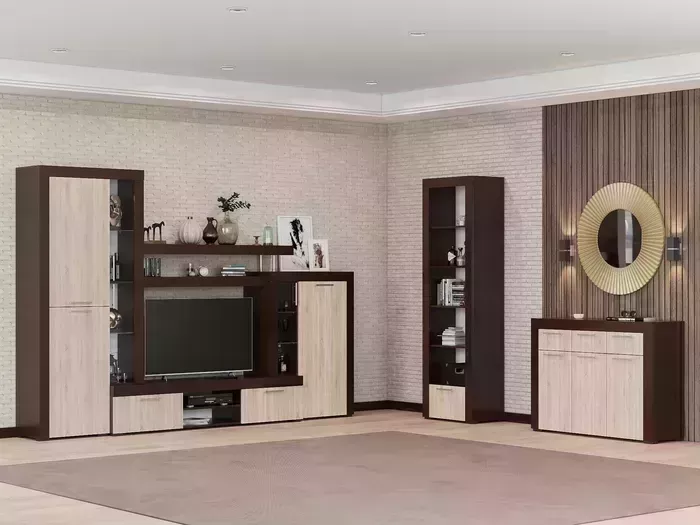 Гостиная Mebel Ars Модульная Мартин (венге цаво/дуб сонома)