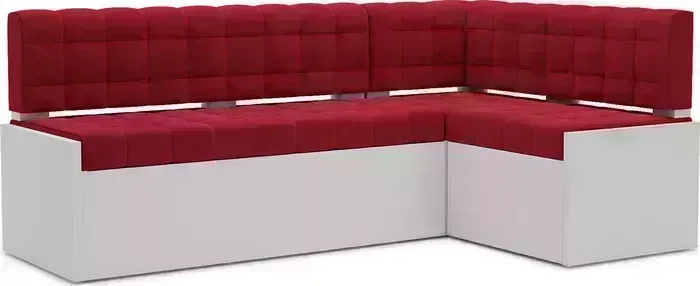 Кухонный диван Mebel Ars Ганновер правый угол (Кордрой красный) 208х82х133 см