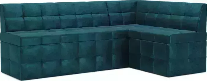 Кухонный диван Mebel Ars Атлантис правый угол (бархат сине-зеленый STAR VELVET 43 BLACK GREEN) 190х84х120 см