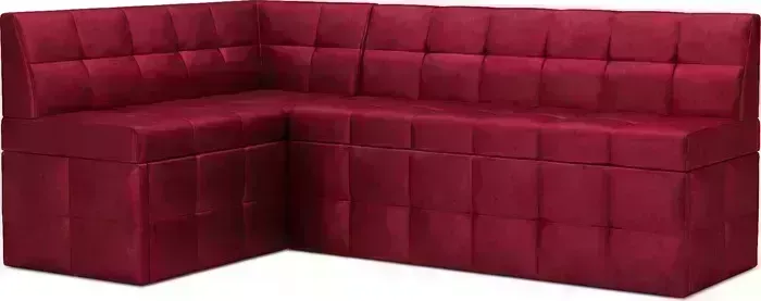 Кухонный диван Mebel Ars Атлантис левый угол (бархат красный STAR VELVET 3 DARK RED) 190х84х120 см