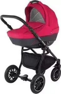 Коляска 3 в 1 ADAMEX модульная 3 в 1 Jogger Alu графит - малиновый 29м
