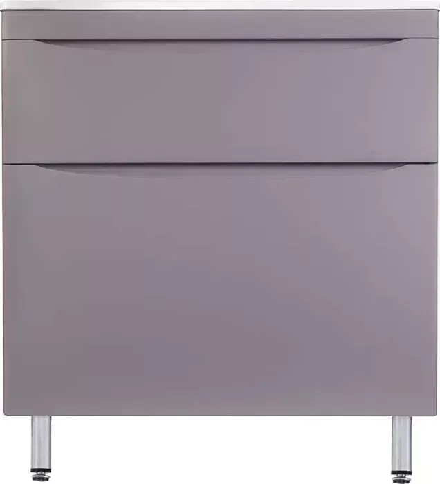 Тумба под раковину Style line Бергамо мини 80х35 Люкс Plus напольная, серая (2000565423007)