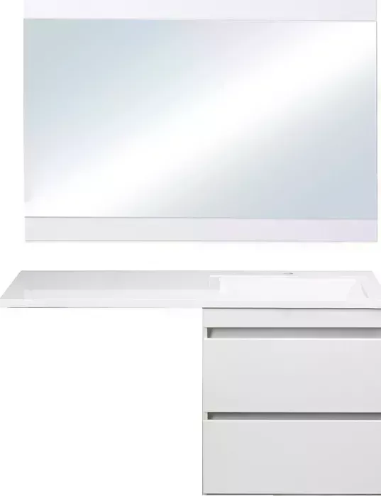 Мебель для ванной Style line Даллас Люкс 58 (120R) подвесная, под стиральную машину, белая