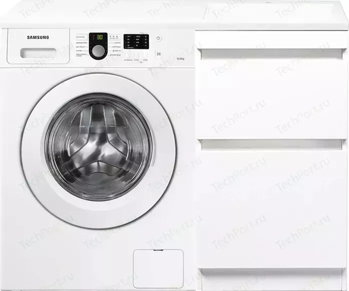 Тумба с раковиной Style line с Даллас Люкс 48 (110R) напольная, под стиральную машину, белая эмаль (2000949237008, 2000949095837)