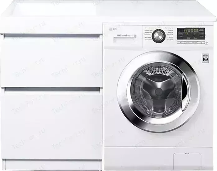 Тумба с раковиной Style line с Даллас Люкс 53 (115L) напольная, под стиральную машину, белая (2000949102160, 2000949102207)