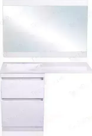 Мебель для ванной Style line Даллас Люкс 58 (120L) напольная, под стиральную машину, белая эмаль