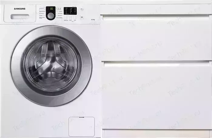 Тумба с раковиной Style line с Даллас Люкс 68 (130R) напольная, под стиральную машину, белая эмаль (2000949237015, 2000949104478)