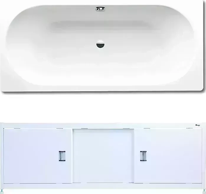 Стальная ванна Kaldewei Classic Duo 110 Easy-Clean 180х80 с экраном Emmy Монро и ножками