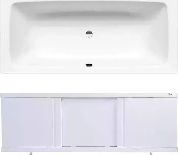 Стальная ванна Kaldewei Cayono Duo 724 Easy Clean 170x75 с экраном Emmy Элис и ножками