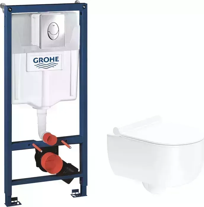 Комплект унитаза с инсталляцией Damixa Scandinavian Pure с Grohe, сиденье микролифт (DX36C1701SC, 38721001)