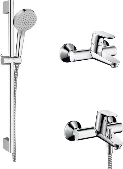 Комплект смесителей Hansgrohe Focus с душевым гарнитуром, хром (31948000, 31923000, 26275000)