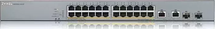 Коммутатор ZyXEL GS1350-26HP L2 PoE + switch for IP cameras, 24xGE PoE +, 2xCombo (SFP / RJ-45), PoE budget 375 W, power (GS1350-26HP-EU0101F) L2 + IP +, / W,
