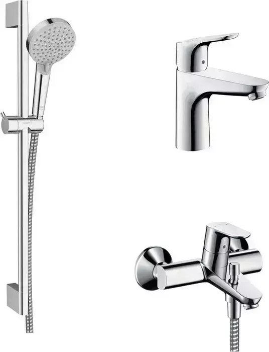 Комплект смесителей Hansgrohe Focus с душевым гарнитуром, хром (31948000, 31517000, 26275000)