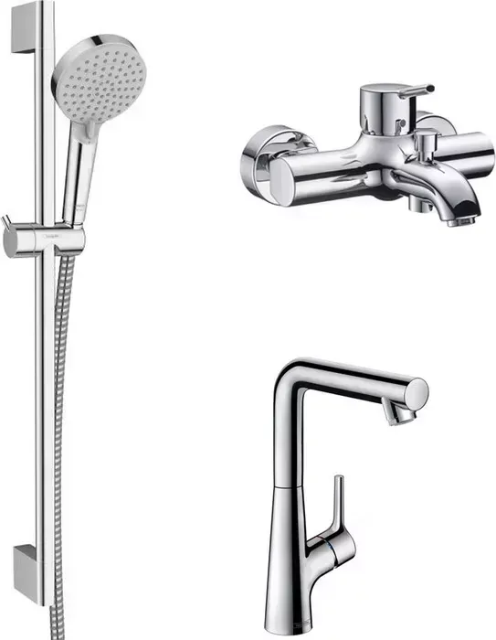 Комплект смесителей Hansgrohe Talis S с душевым гарнитуром, хром (32420000, 72105000, 26275000)