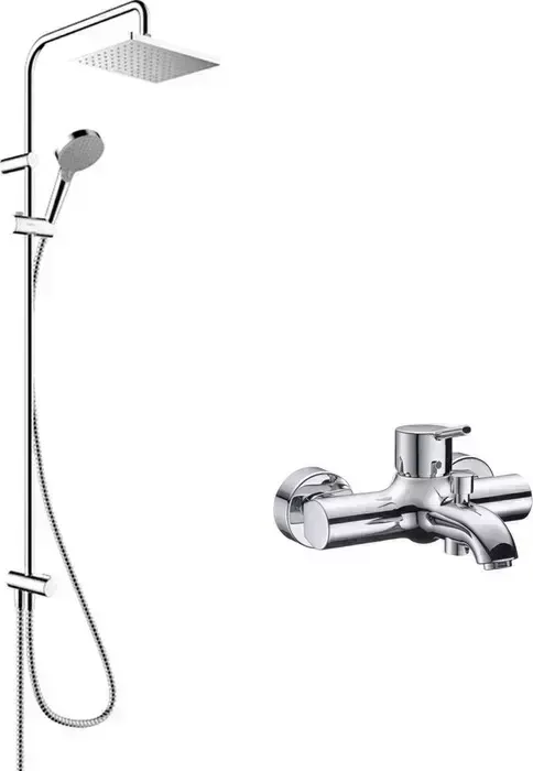 Смеситель для ванны Hansgrohe Talis S с душевым гарнитуром, хром (32420000, 26282000)