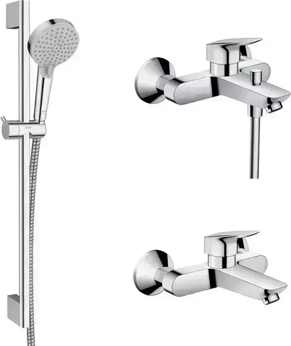 Комплект смесителей Hansgrohe Logis с душевым гарнитуром (71400000, 71225000, 26275000)