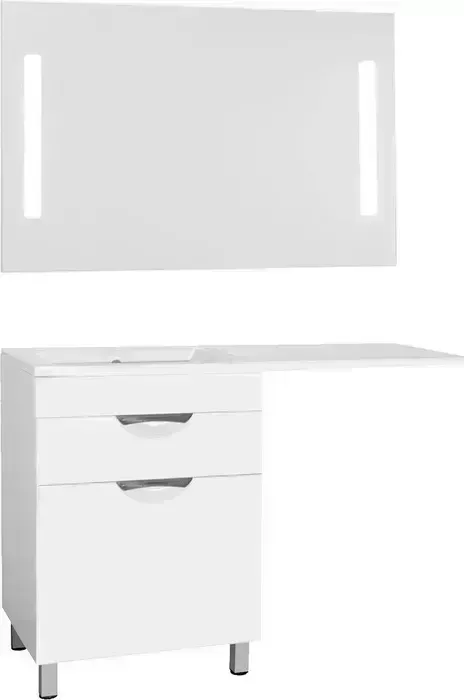 Мебель для ванной Style line Жасмин 60 (120L) с бельевой корзиной, под стиральную машину, белая