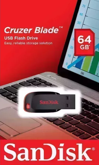 Флеш-накопитель Sandisk 64Gb Cruzer Blade black/red USB2.0 (SDCZ50-064G-B35)