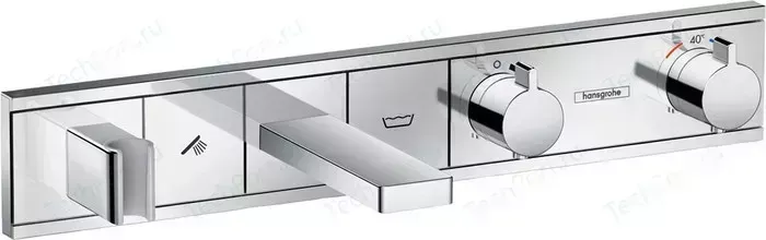 Термостат для ванны Hansgrohe RainSelect на два выхода, с механизмом, хром (15359000, 15310180)