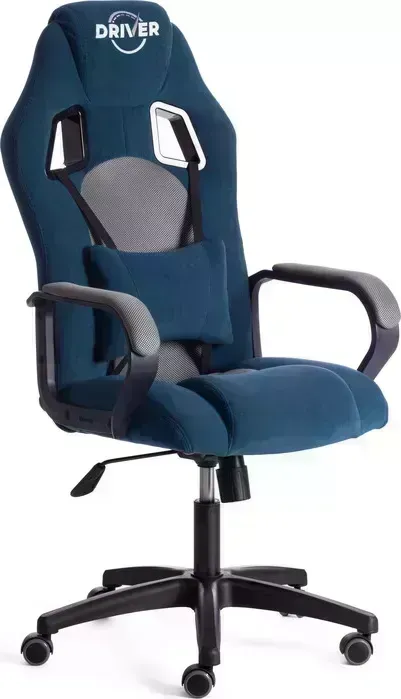 Кресло офисное TetChair Driver (22) флок/ткань, синий/серый 32/TW-12