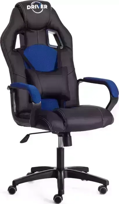 Кресло офисное TetChair Driver (22) кож/зам/ткань, черный/синий 36-6/TW-10