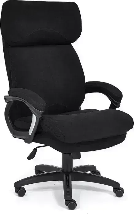 Кресло офисное TetChair Duke флок/ткань, черный/черный 35/TW-11