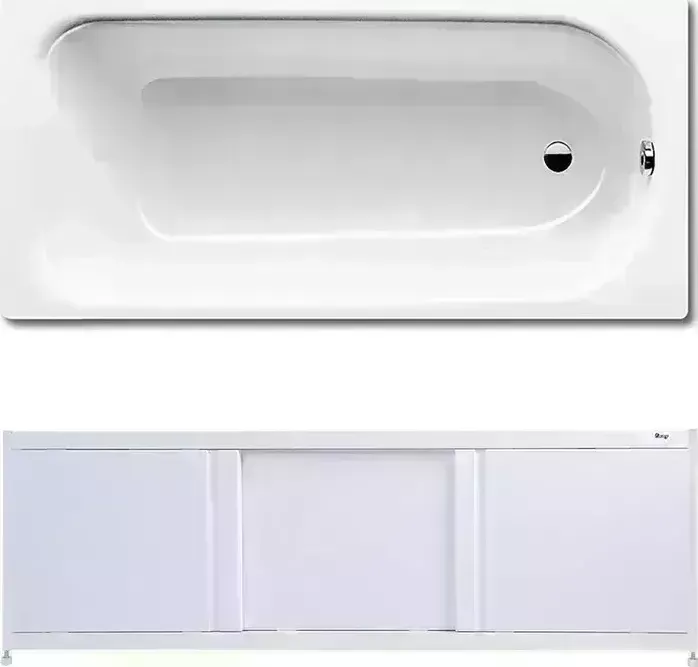 Стальная ванна Kaldewei Eurowa 310-1 150x70 с экраном Emmy Бриз и ножками
