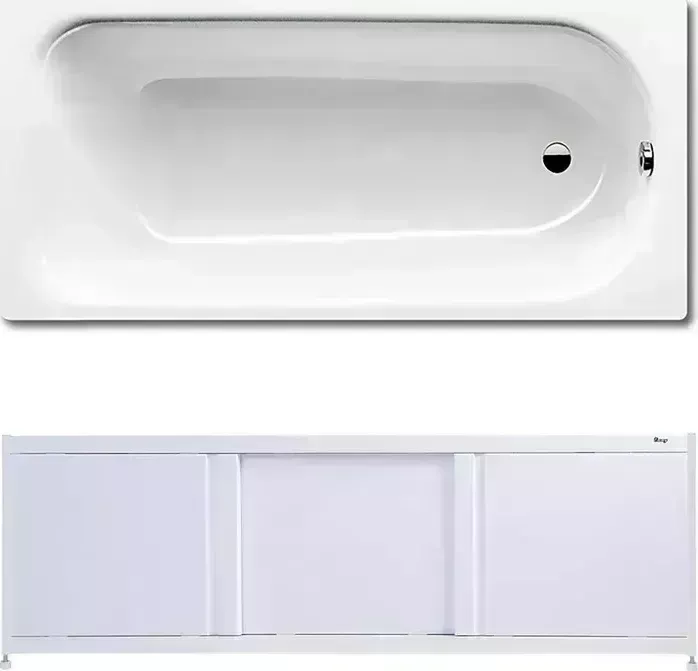 Стальная ванна Kaldewei Saniform Plus 371-1 170x73x41 с экраном Emmy Бриз и ножками