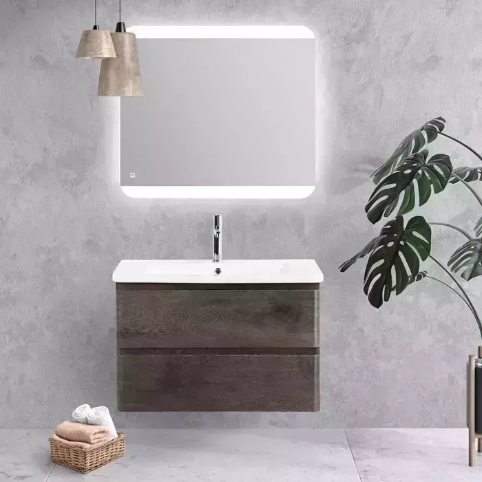 Мебель для ванной BELBANGO Albano-Cer 80 Rovere Nature Grigio