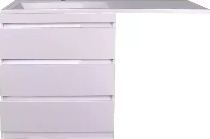 Тумба под раковину Style line Даллас Люкс 68 (130) три ящика, стиральную машину, белая (2000949234502)
