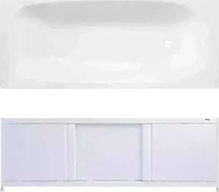 Стальная ванна ВИЗ Reimar 150x70 с экраном Emmy Бриз и ножками, белая орхидея