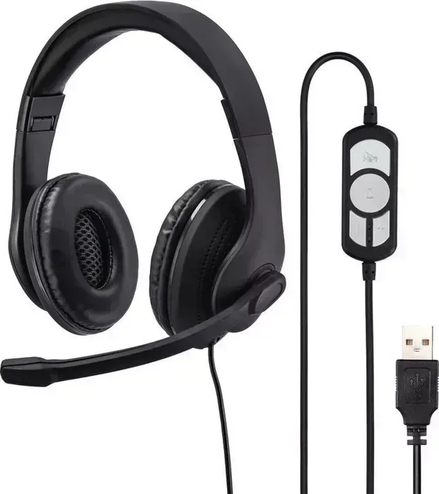 Гарнитура HAMA HS-USB300 черный 2м мониторные оголовье (00139924) с микрофоном