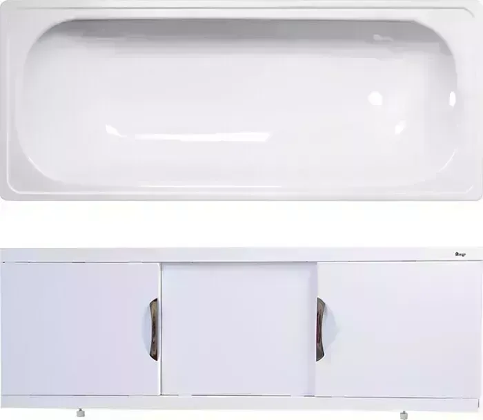 Стальная ванна ВИЗ Antika 120x70 с экраном Emmy Валенсия и ножками, белая орхидея