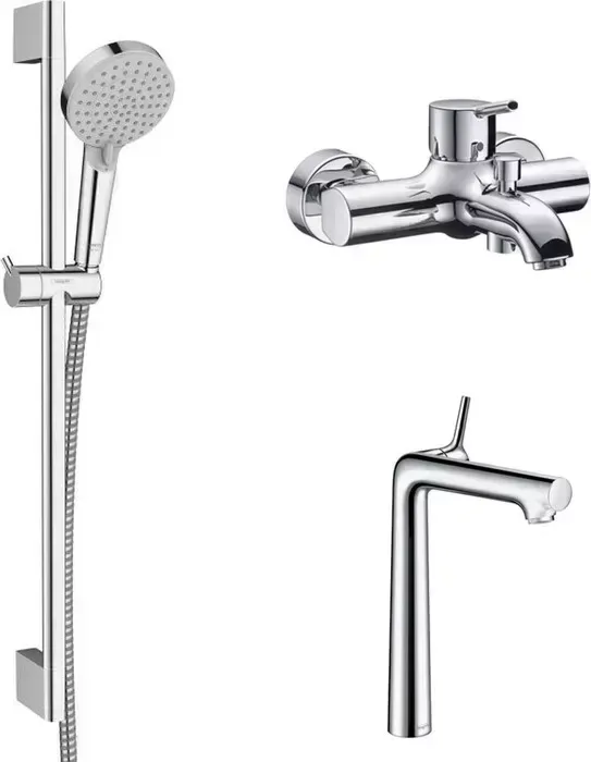Комплект смесителей Hansgrohe Talis S с душевым гарнитуром, хром (32420000, 72116000, 26275000)