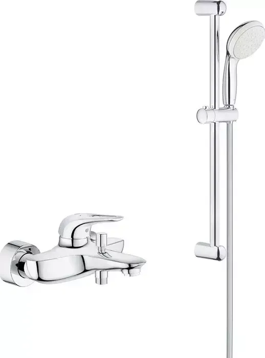 Смеситель для ванны Grohe Eurostyle New с душевым гарнитуром, хром (33591003, 27853001)