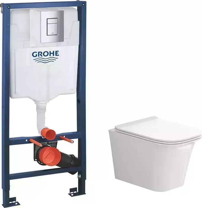Комплект унитаза с инсталляцией Grossman Classic с Grohe, сиденье микролифт (GR-4463S, 38772001)
