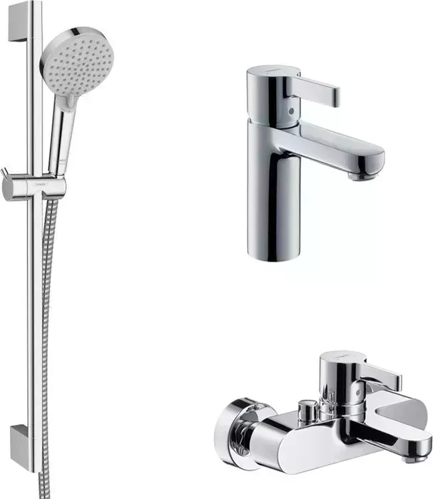 Комплект смесителей Hansgrohe Metris S с душевым гарнитуром, хром (31460000, 31068000, 26275000)