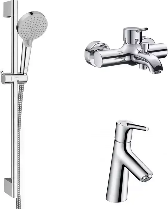 Комплект смесителей Hansgrohe Talis S с душевым гарнитуром, хром (32420000, 72012000, 26275000)