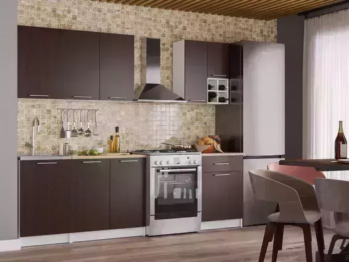 Кухонный гарнитур Mebel Ars Глория 1,9 м (венге цаво) Кухня м