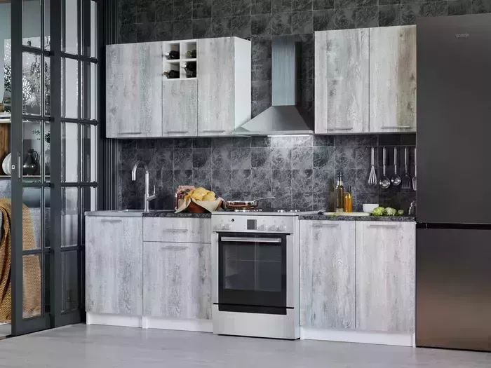 Кухонный гарнитур Mebel Ars Глория 1,9 м (бетон пайн темный) Кухня м