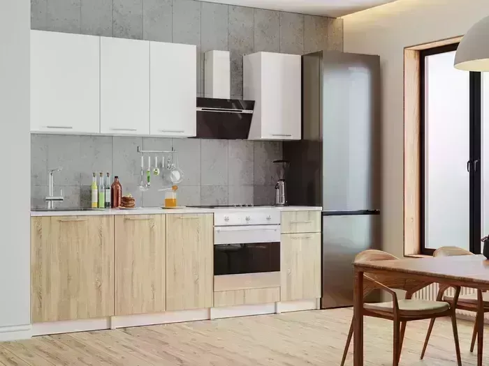 Кухонный гарнитур Mebel Ars Моника 2,4 м (дуб сонома/белый) Кухня м