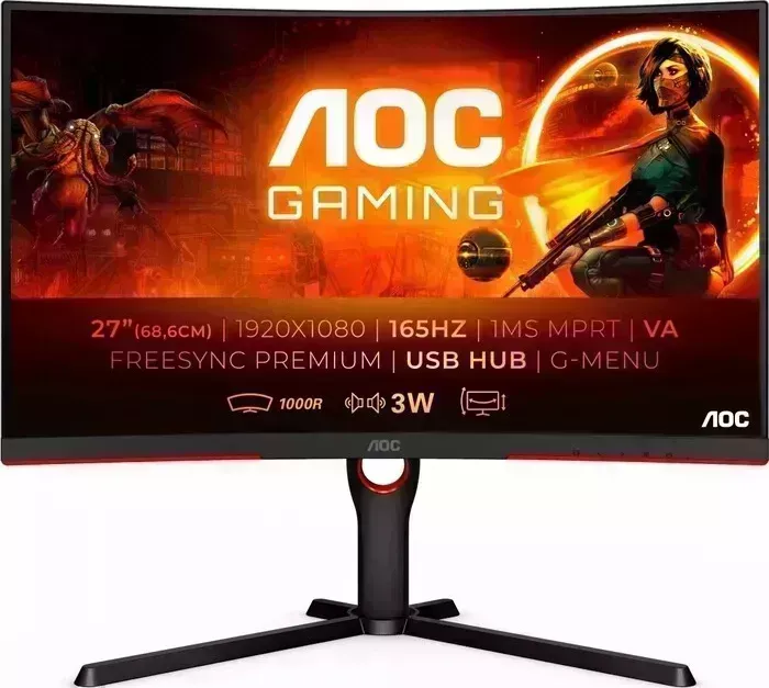 Монитор AOC C27G3U LCD 27'' 16:9 1920x1080(FHD) VA, Black-Red