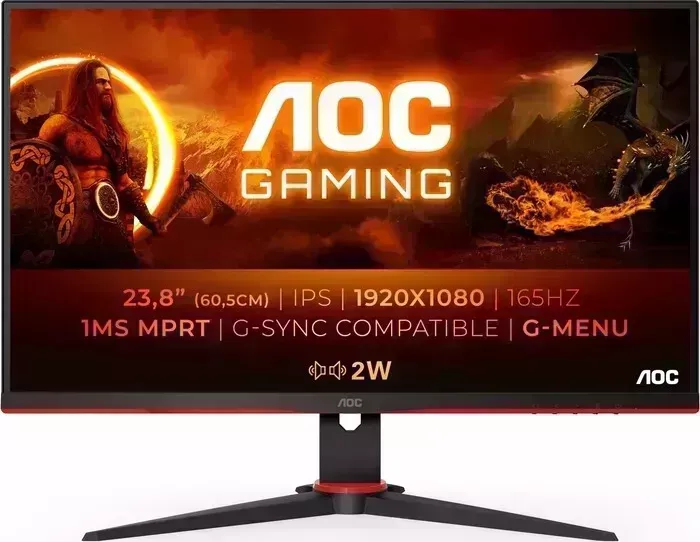 Монитор AOC 24G2SPU LCD 23.8'' [16:9] 1920x1080(FHD) IPS, Black-Red