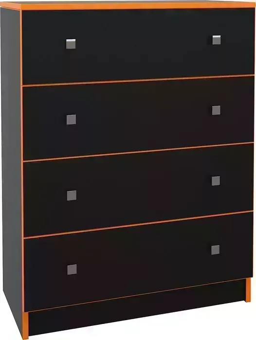 Комод МДК Black 4 ящика Оранж (BL - КМ2О) 4 оранж -