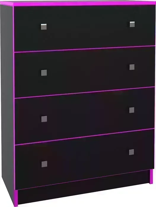 Комод МДК Black 4 ящика Фуксия (BL - КМ2Ф) 4 фуксия -